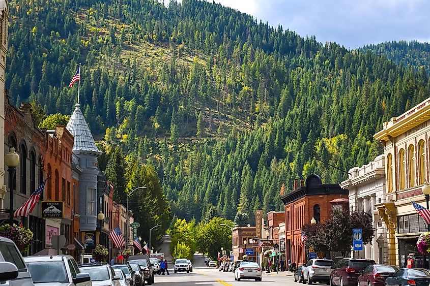 Main Street in Wallace, Idaho.