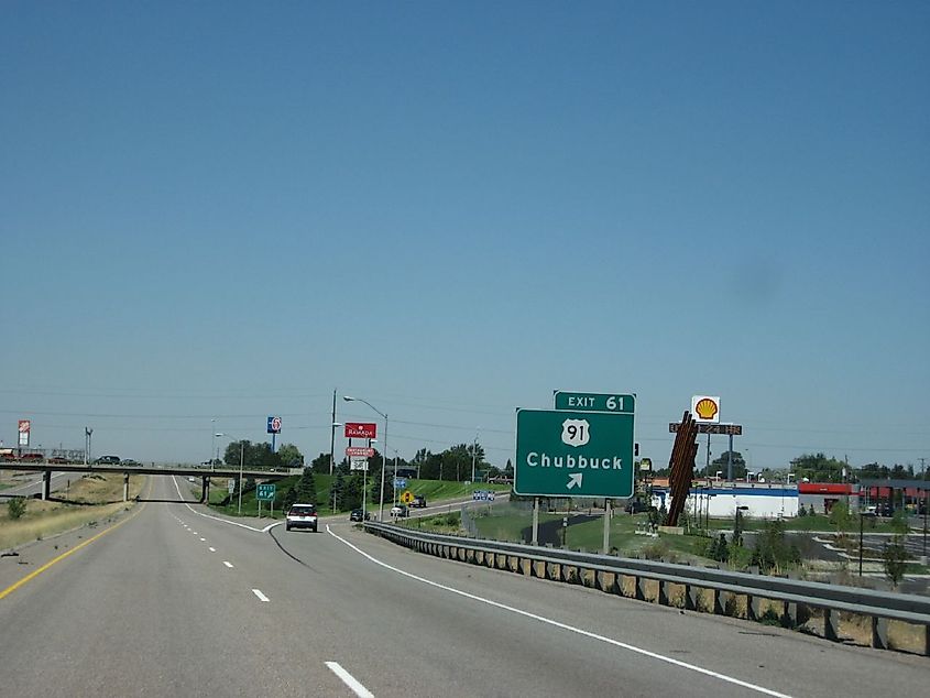 Access to Chubbuck from the highway.