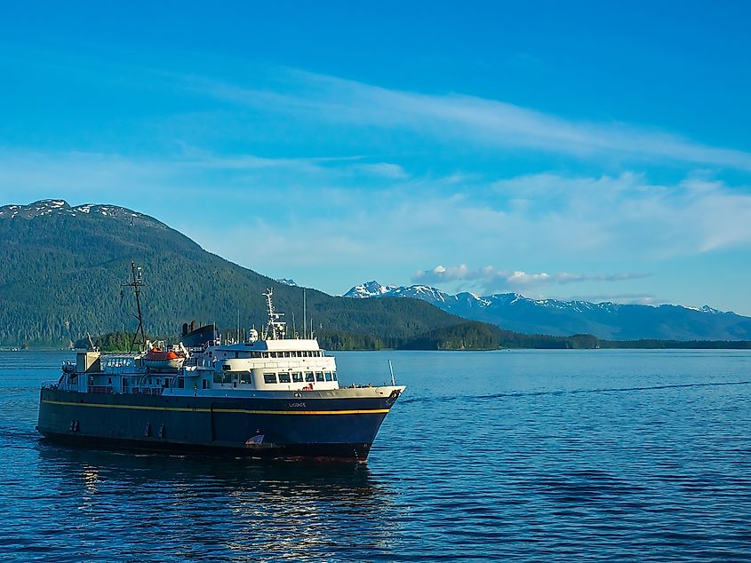 A small ferry that services small communities along the Alaska Marine Highway System.
