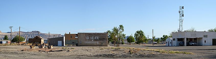 Broadway Street in Green River, Utah, USA.