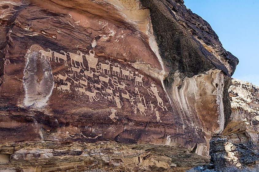 Great hunt petroglyph in Nine Mile Canyon, Utah