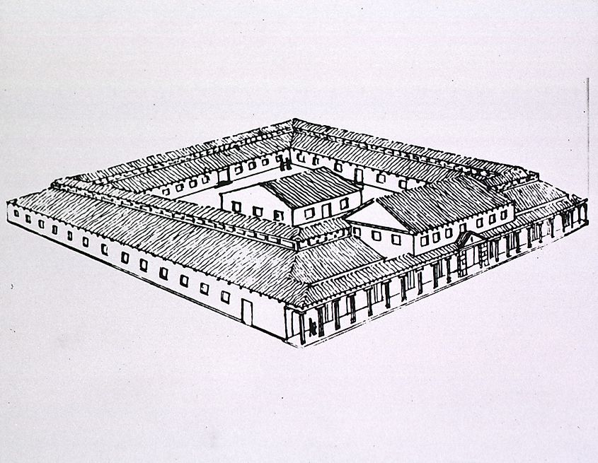 Reconstruction of Roman military hospital at Windisch, Switzerland.