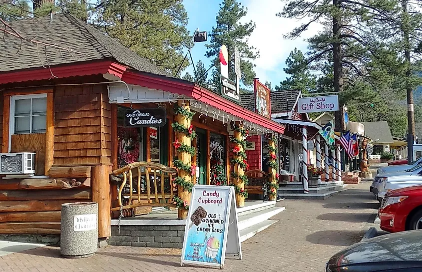 Storefronts in Idyllwild, California.