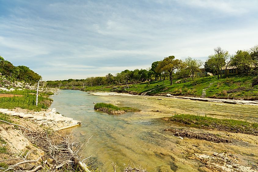 The Blanco River and the natural beauty of the Texas Hill Country in the small town of Wimberley.
