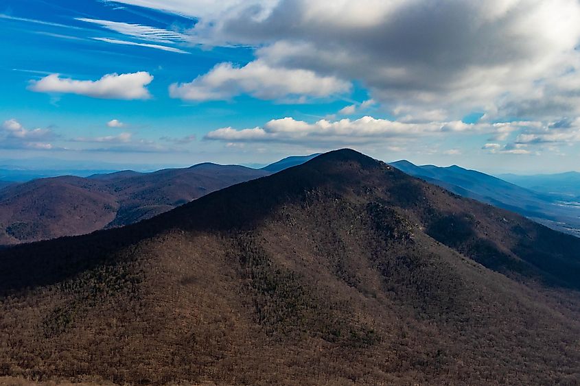 Picture of Flat Top Mountain in Virginia, USA, taken from Sharp Top Mountain.