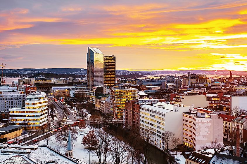 View of Oslo, Norway, during winter.