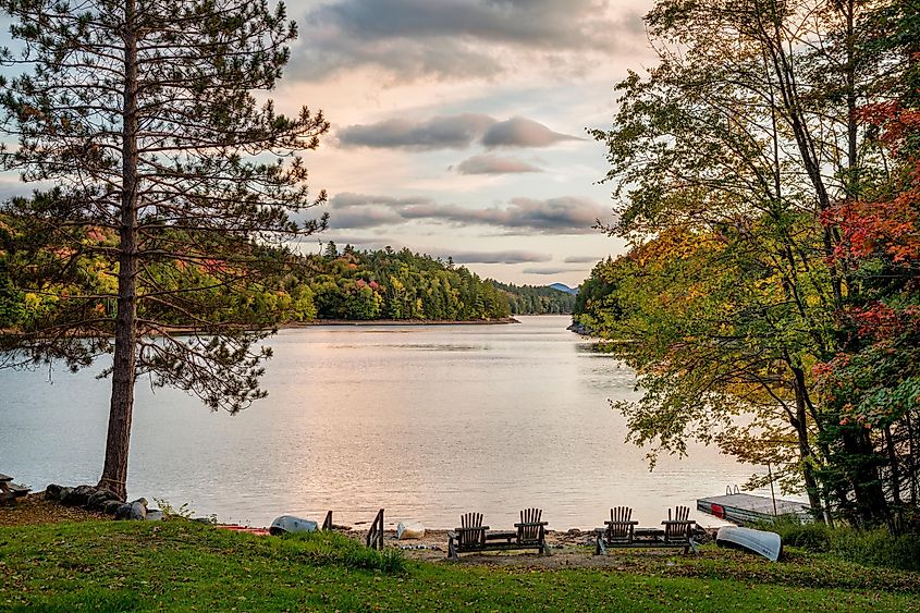 Sunset on Indian Lake in New York