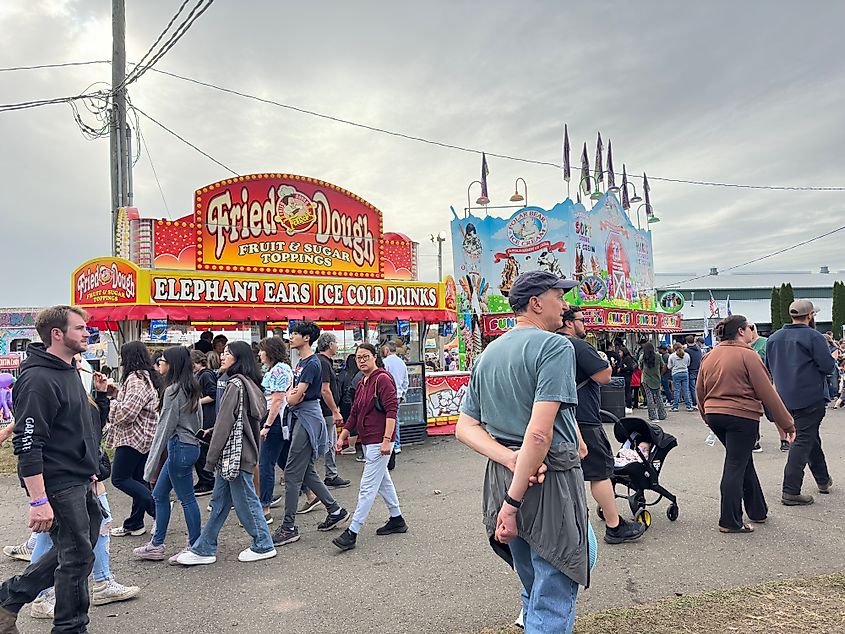 People having a great time at the Durham Fair in Durham, Connecticut