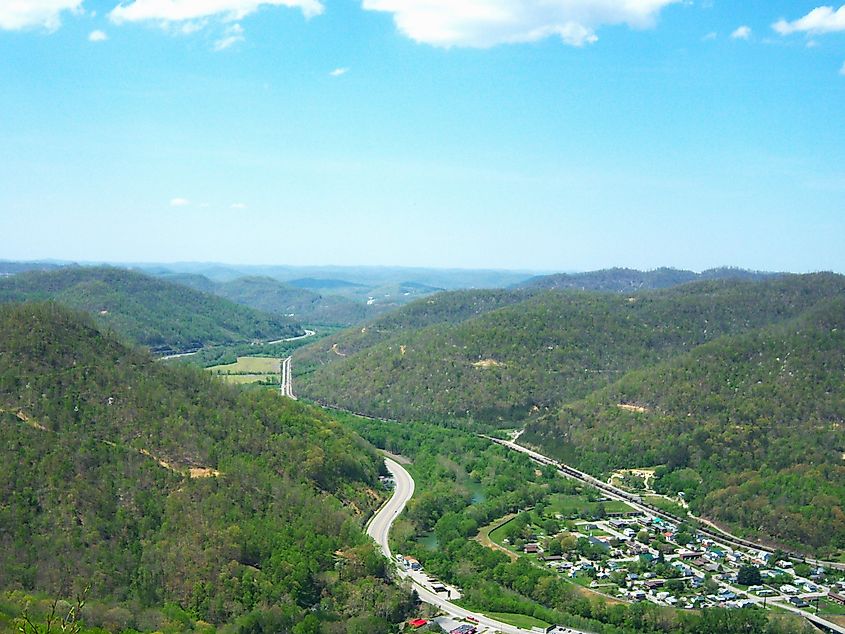 Pine Mountain overlook. View from Pine Mountain State Resort Park, Kentucky.