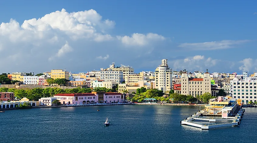 Colorful colonial buildings in San Juan, Puerto Rico.