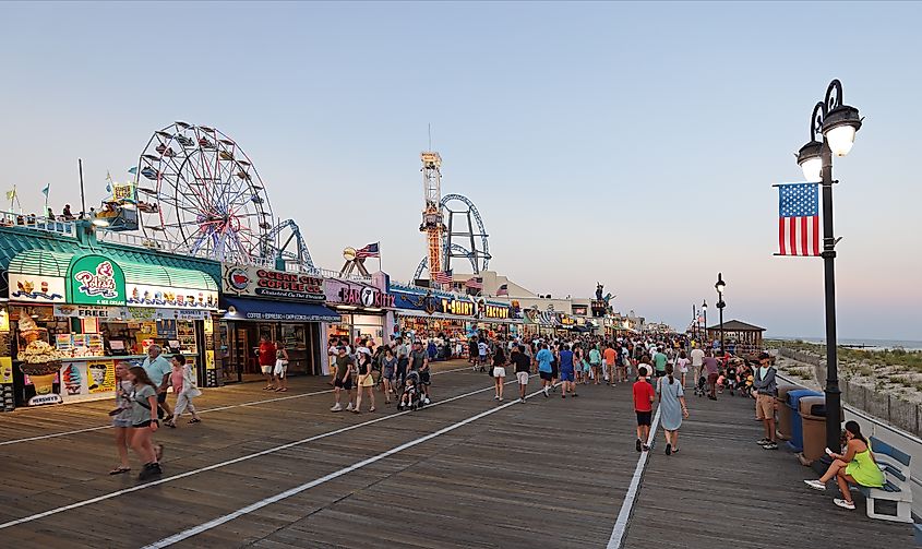 A busy day at the boardwalk in Ocean City, New Jersey