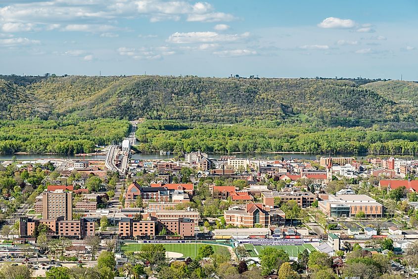 Bird's Eye View of Winona, Minnesota Looking East.