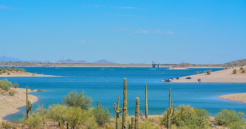View of Lake Pleasant in Lake Pleasant Regional Park, Sonoran Desert, Arizona
