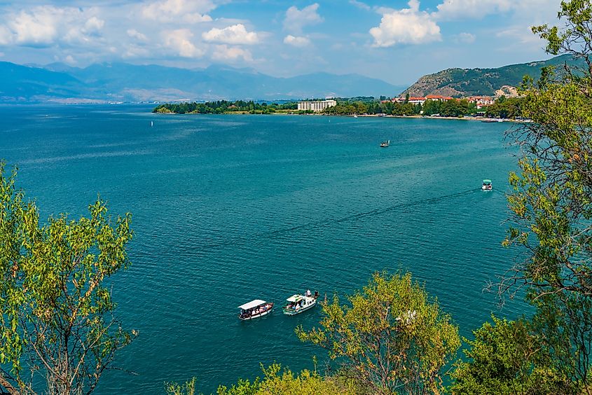 Lake Ohrid in summer in North Macedonia