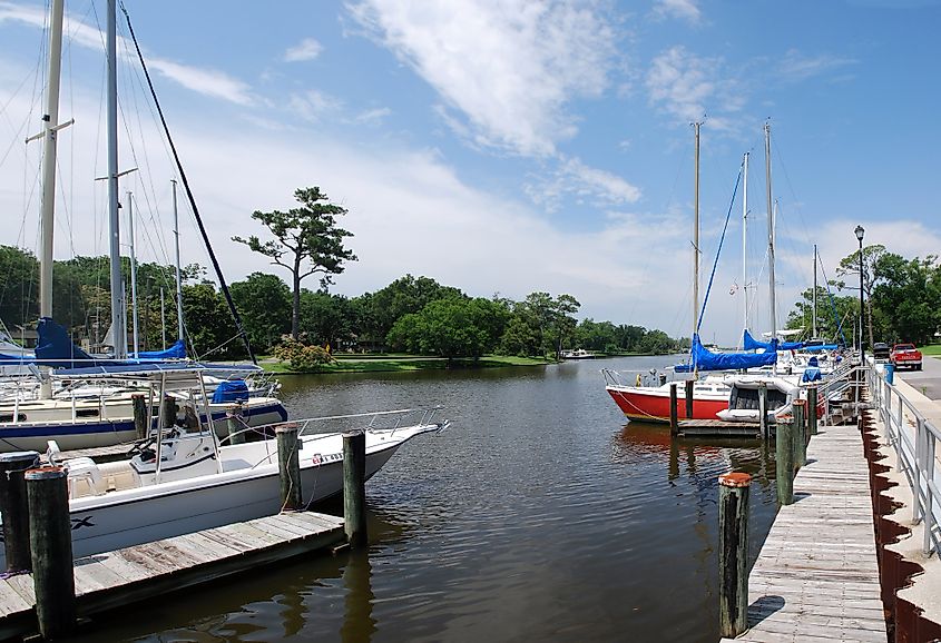 Pascagoula harbor in Pascagoula, Mississippi.