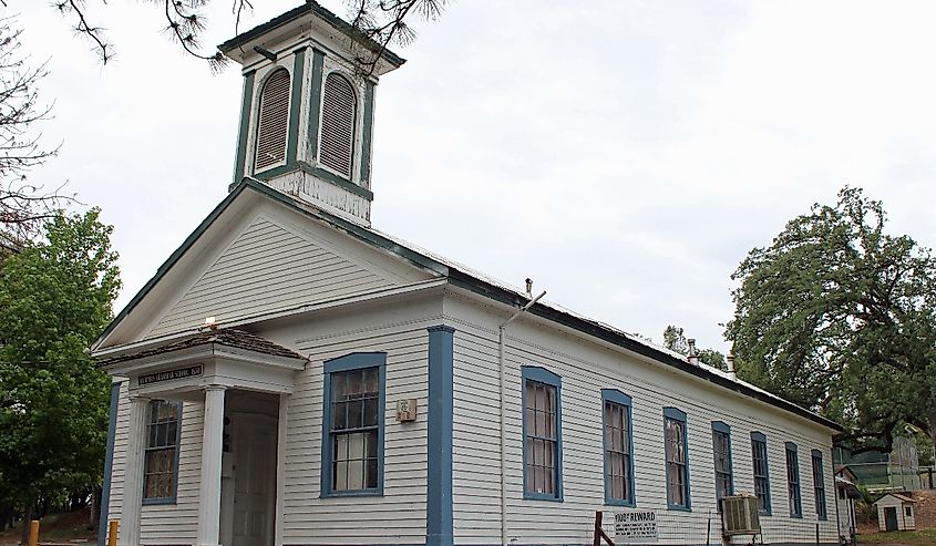 Murphys Grammar School - heritage site in Murphys, California