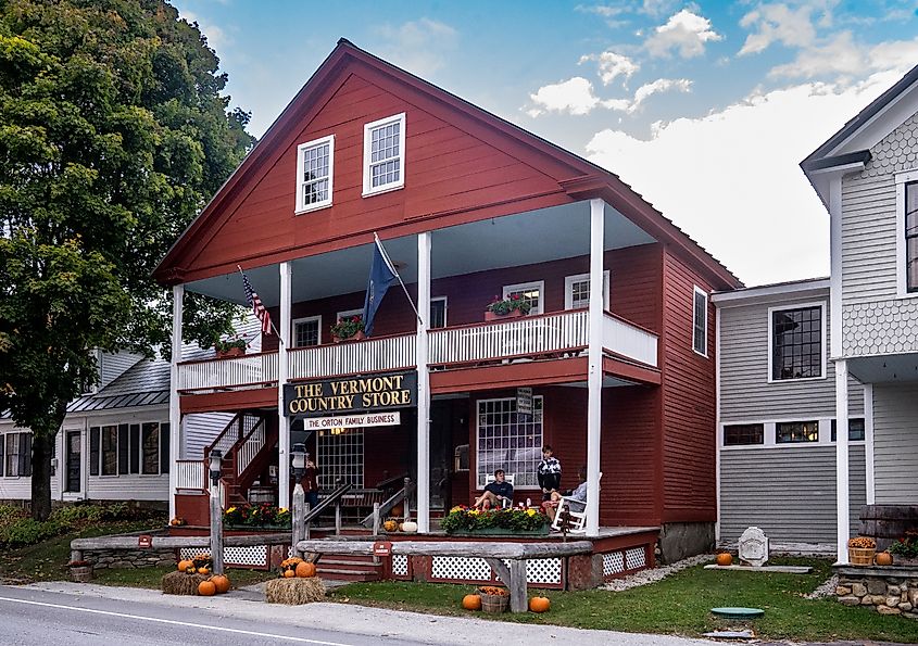 Historic family owned red wooden Vermont Country Store in the quaint village of Weston.