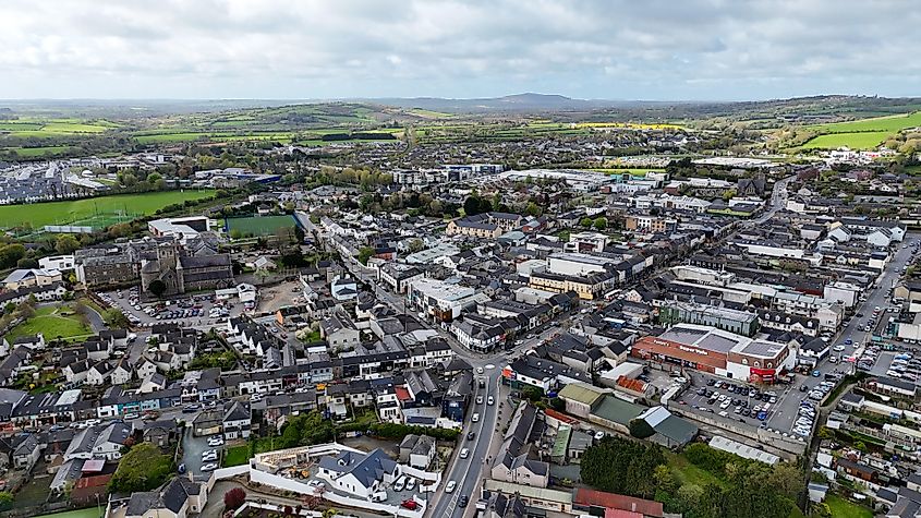 Gorey, Ireland aerial photo.