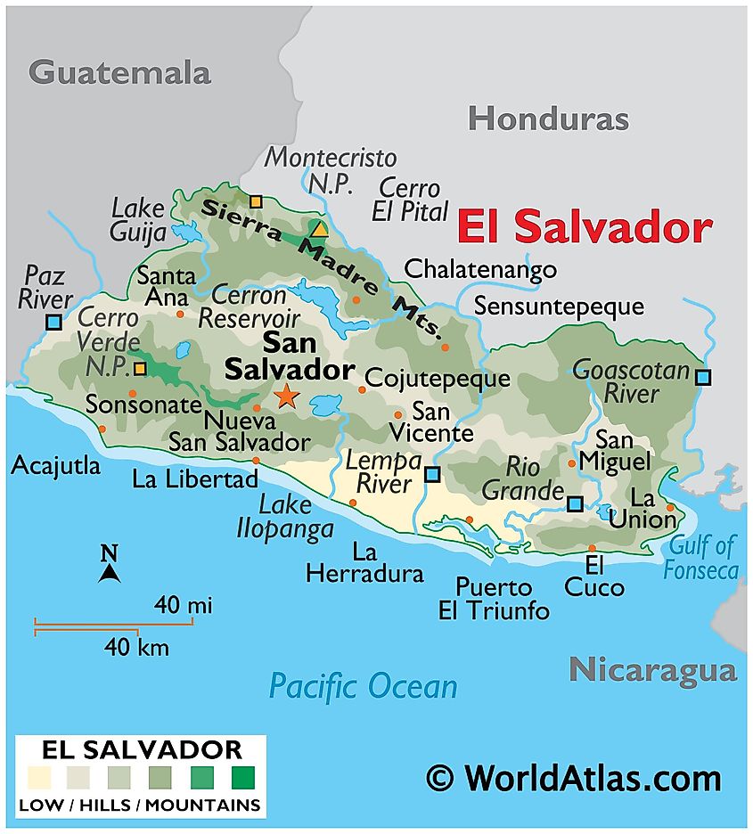 El Salvador map