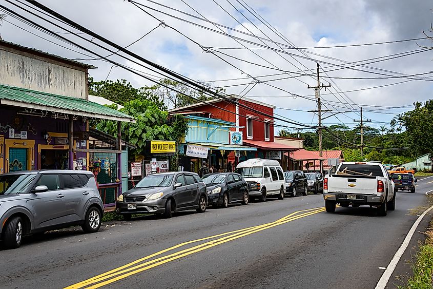 The town of Pahoa, Hawaii
