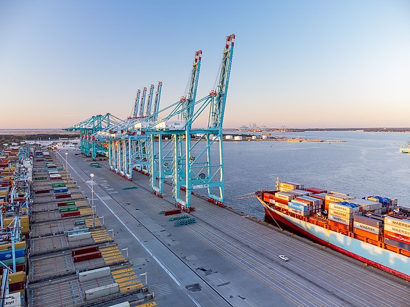 The Port of Virginia in Norfolk. Editorial credit: Eli Wilson / Shutterstock.com