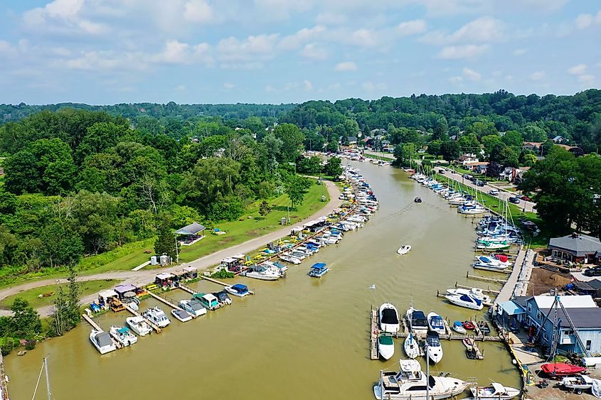 An aerial view of Port Stanley, Ontario