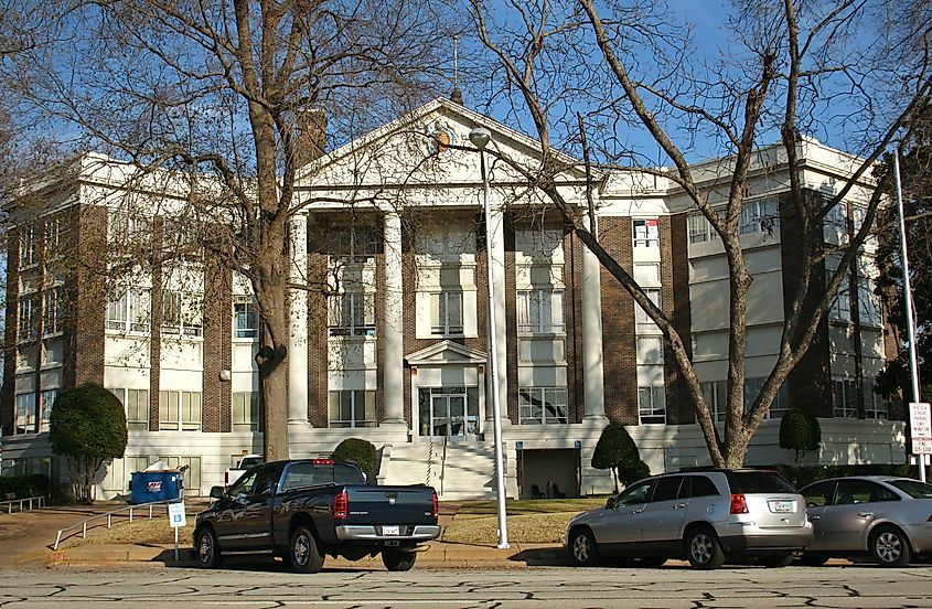 Henderson County Courthouse located on the downtown square in Athens, Texas