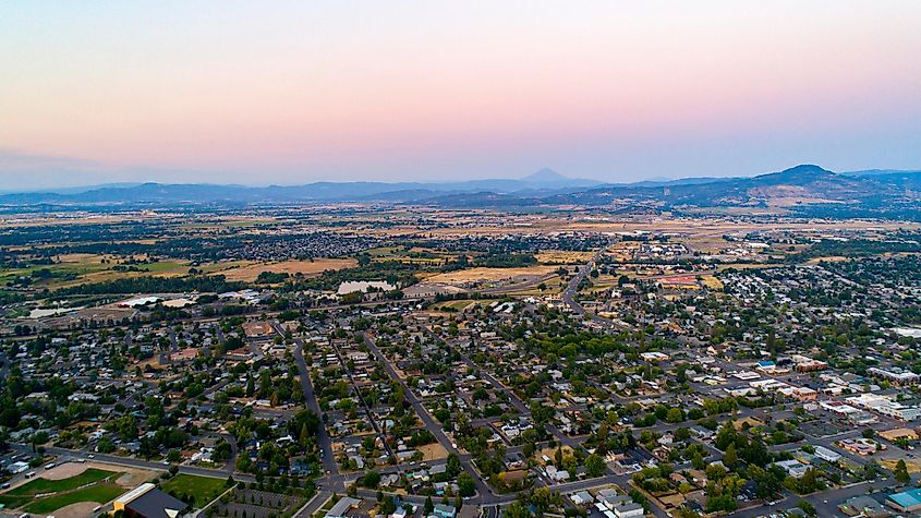 Aerial view of Central Point, Oregon.