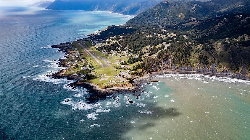 Shelter Cove California drone view
