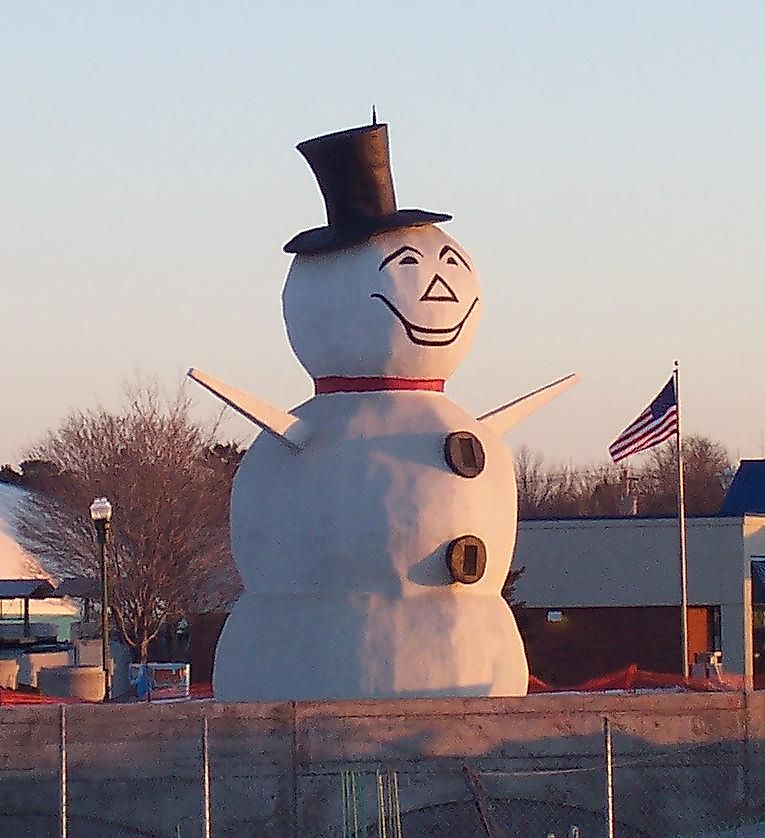 The snowman in North St. Paul, Minnesota.