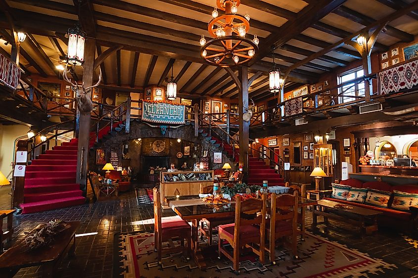 The lobby at the historic El Rancho Hotel and Motel, on old Route 66 in Gallup, New Mexico.