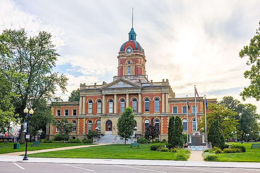 Goshen, Indiana, USA - August 21, 2021: The Elkhart County Courthouse