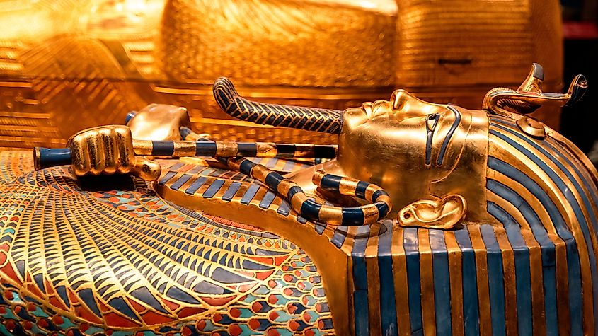 The golden funerary mask of Tutankhamun