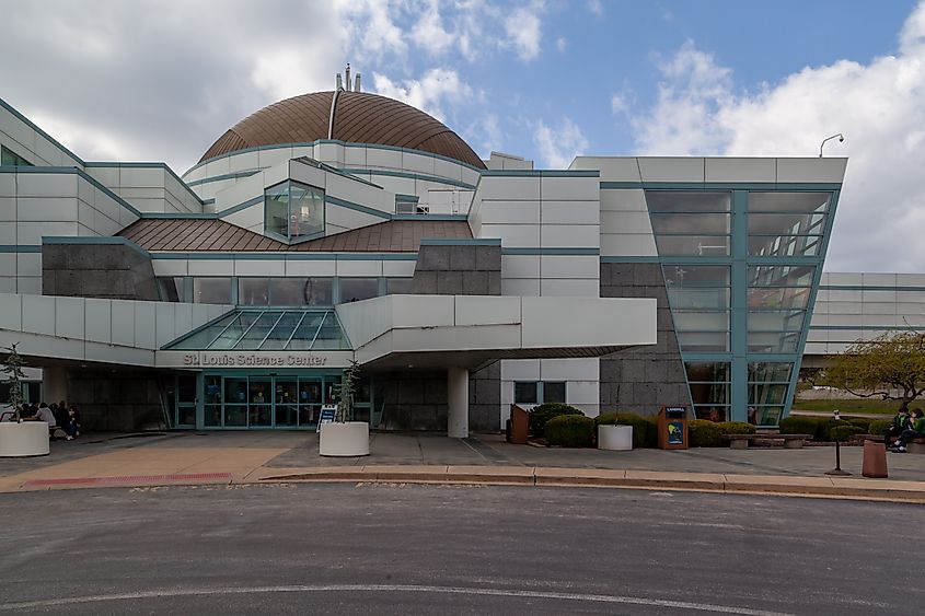 The Saint Louis Science Center is a collection of buildings including a science museum and planetarium. Editorial credit: JHVEPhoto / Shutterstock.com