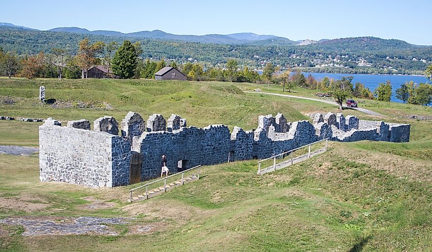 Ruins of the British fort on Lake Champlain at Crown Point New York