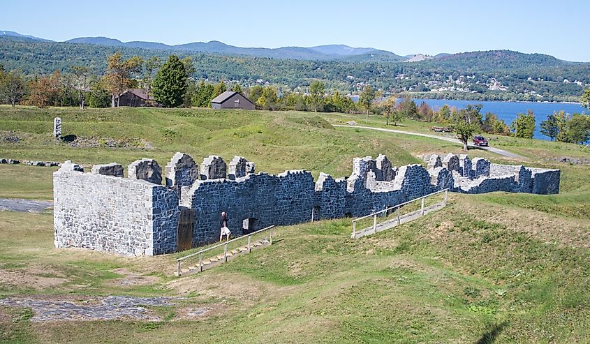 British fort on Lake Champlain at Crown Point New York.