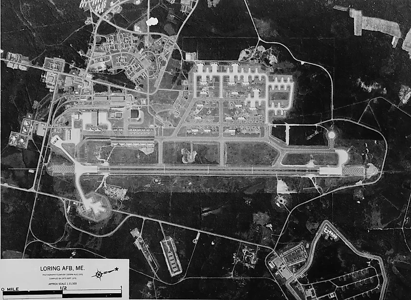 Copy of 1970 aerial photograph of Loring Air Force Base.