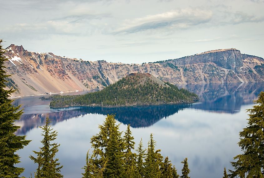 Rim Overlook at Crater Lake National Park in Oregon.
