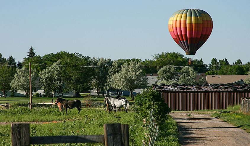 Annual hot air balloon festival in Riverton, Wyoming