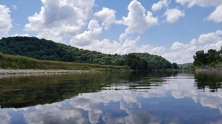 The Illinois River in Tahlequah, Oklahoma. 