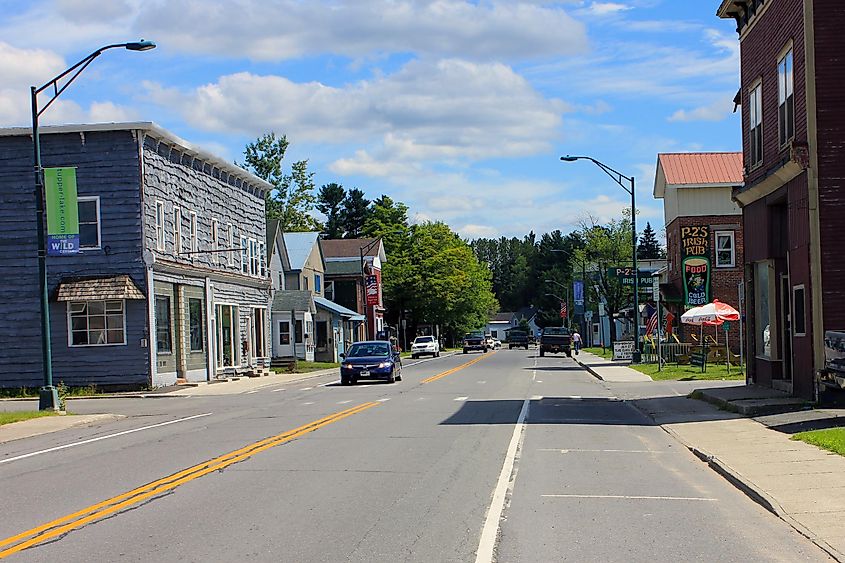 Downtown Tupper Lake in New York, via 