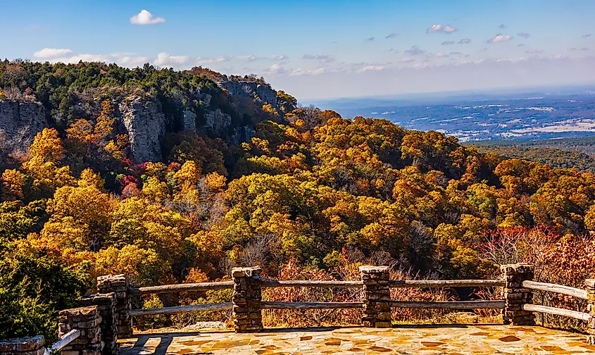 Fall scenery at Mount Magazine State Park.