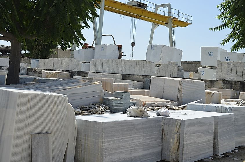 Workshop where Makrana Marble was cut and assembled