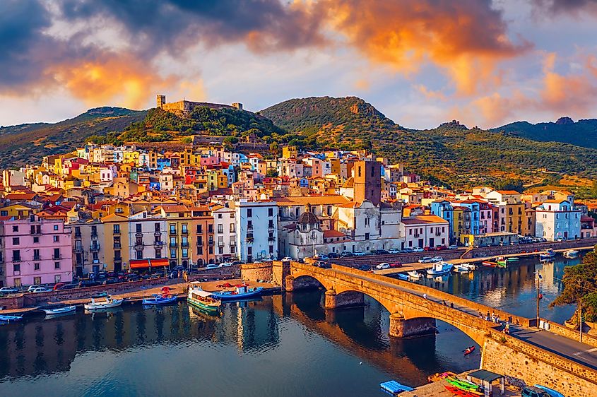 Bridge over the river in Bosa, Italy.