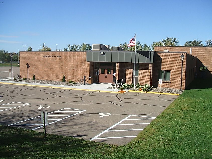 The City Hall in Hanover, Minnesota.