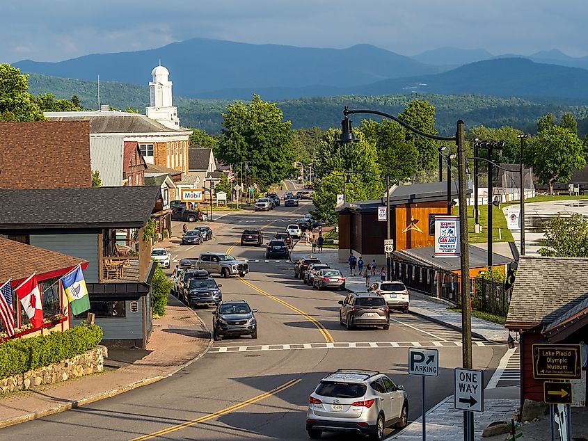 Main Street in downtown Lake Placid, New York