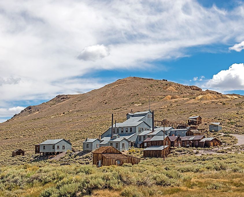 Ruins of a stamping mill in Bodie, California