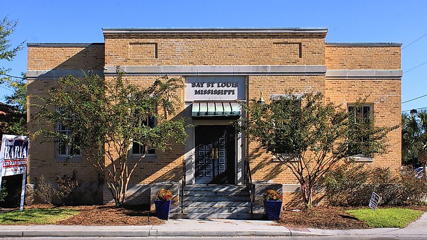 Former United States Post Office, Bay St. Louis, Mississippi, built in 1936.