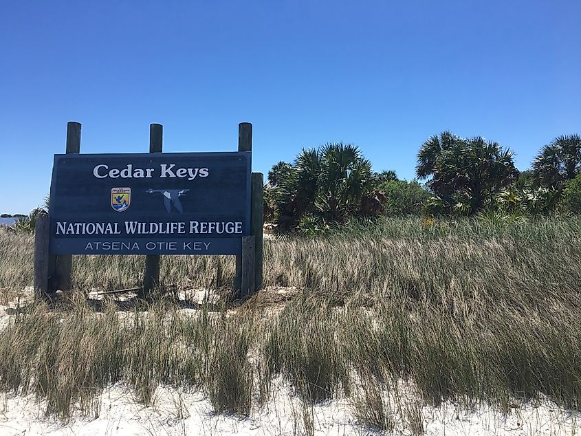 Sign for the Cedar Keys National Wildlife Refuge