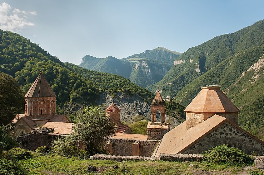 Dadivank is an Armenian monastery in the Nagorno-Karabakh Republic. It was built between the 9th and 13th century.